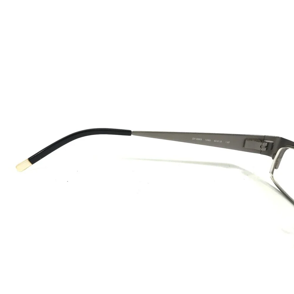 DKNY Eyeglasses Frames DY5553 1080 Black Silver Rectangular Full Rim 50-15-135